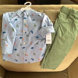 Dinosaur Button Down and Pants 2T